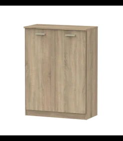 Armario bajo multiusos Tibet 2 puertas abatibles acabado roble cambrian, 101 cm(alto)74 cm(ancho)37 cm(largo)