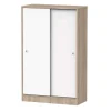 Armario bajo multiusos Tibet 2 correderas acabado roble cambrian/blanco, 120 cm(alto)74 cm(ancho)33 cm(largo)