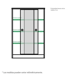 Armario bajo multiusos Tibet 2 correderas acabado roble cambrian/blanco, 120 cm(alto)74 cm(ancho)33 cm(largo)