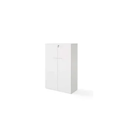Armario mediano con puertas para oficina o estudio blanco. 141 cm(alto)93 cm(ancho)42.5 cm(fondo)