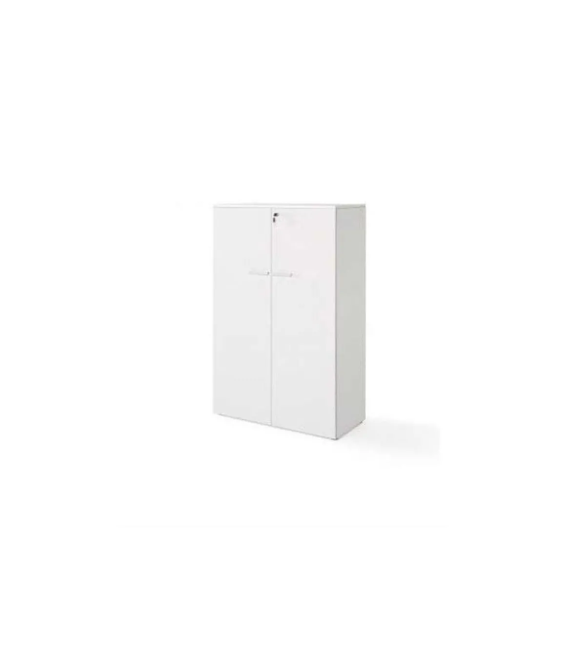 Armario mediano con puertas para oficina o estudio blanco. 141 cm(alto)93 cm(ancho)42.5 cm(fondo)