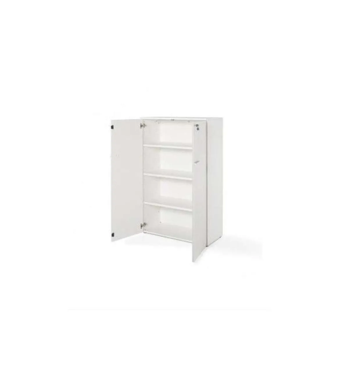 Armario mediano con puertas para oficina o estudio blanco. 141 cm(alto)93 cm(ancho)42.5 cm(fondo)