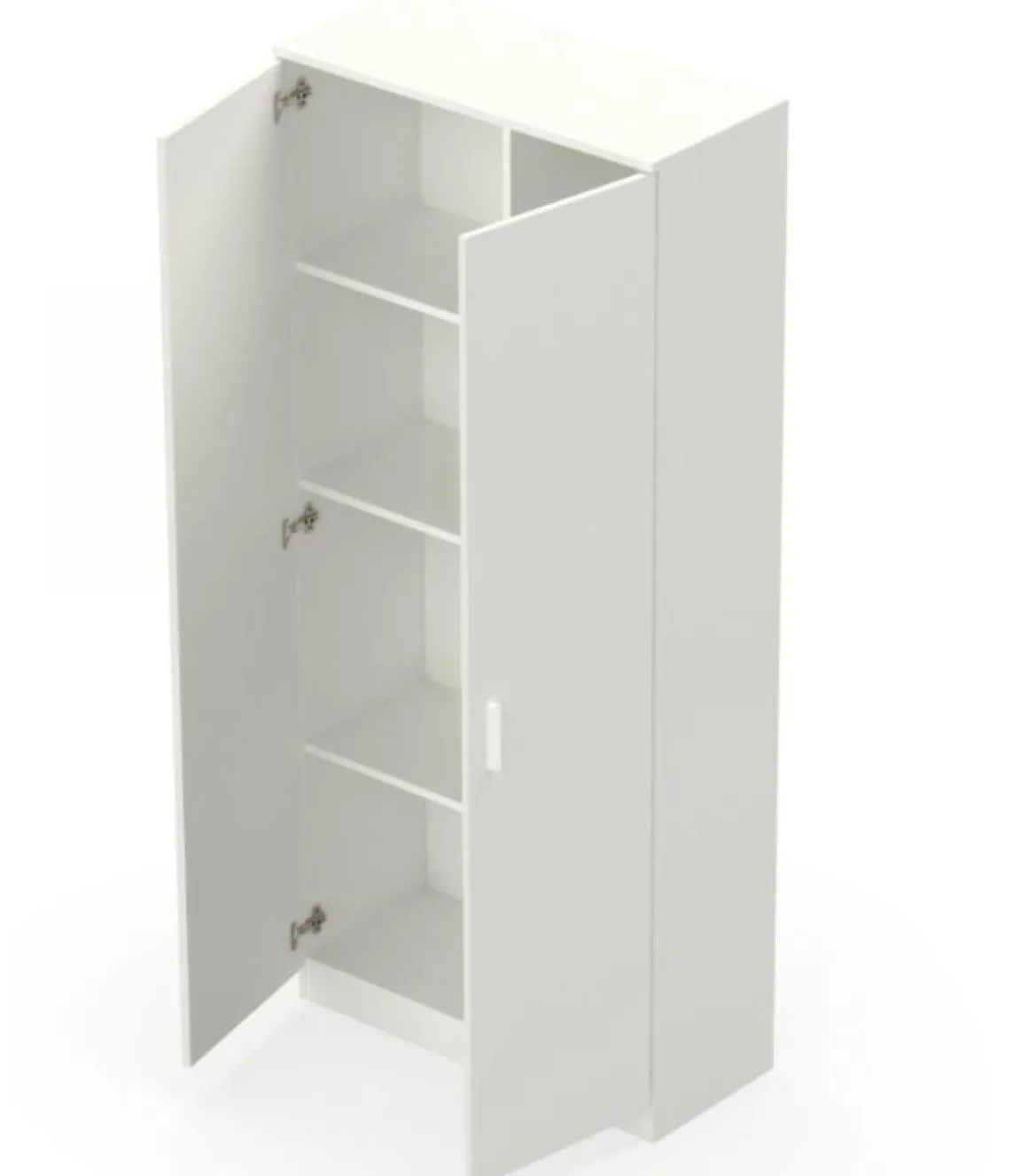 Armario multiuso Carles con escobero acabado blanco, 180cm(alto) 80cm(ancho) 35cm(fondo)