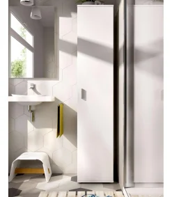Armario multiusos Luna en acabado blanco multiusos 1 puerta 39 cm(ancho) 190 cm(altura) 35 cm(fondo)