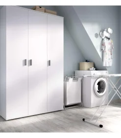 Armario multiusos Luna en acabado blanco 3 puertas 116 cm(ancho) 190 cm(altura) 35 cm(fondo)