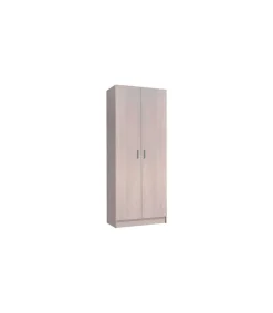Armario multiusos Milan en acabado roble de 2 puertas y 3 estantes 58.5 cm(ancho) 180 cm(altura) 37 cm(fondo)