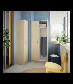 Armario multiusos Milan en roble, 37.2 cm(ancho) 180 cm(altura) 37 cm(fondo)