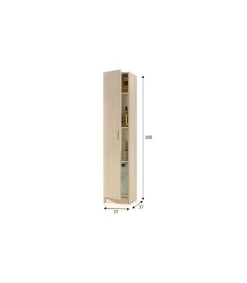 Armario multiusos Milan en roble, 37.2 cm(ancho) 180 cm(altura) 37 cm(fondo)