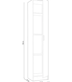Armario multiusos Milán en blanco, 37.2 cm(ancho) 180 cm(altura) 37 cm(fondo)