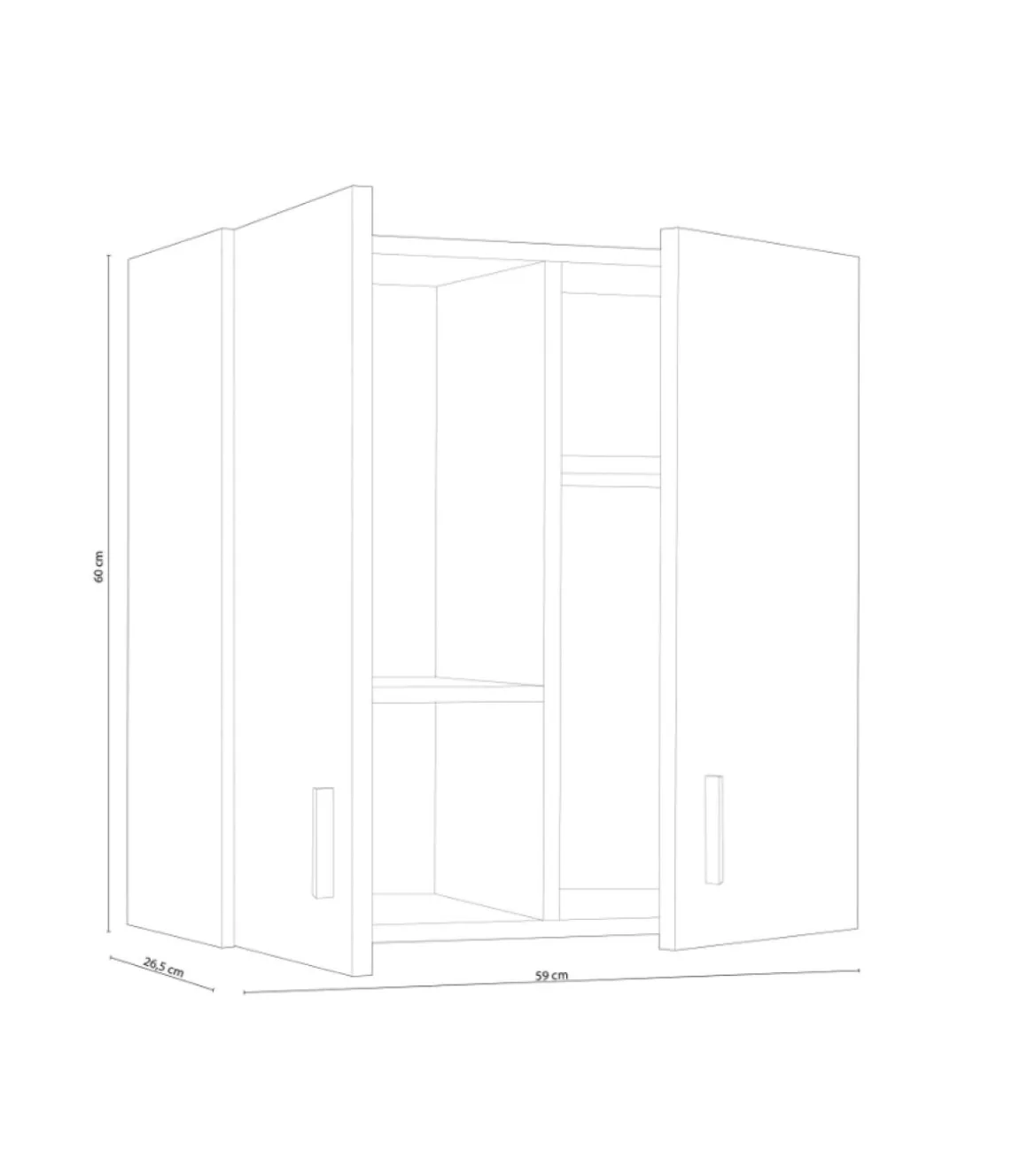 Armario multiusos para colgar en acabado blanco Milan. 59 cm(ancho) 60 cm(altura) 26.5 cm(fondo)