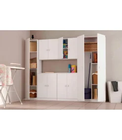 Armario multiusos 1 puerta Marbella en color blanco. 40 cm(ancho) 180 cm(altura) 35.6 cm(fondo)