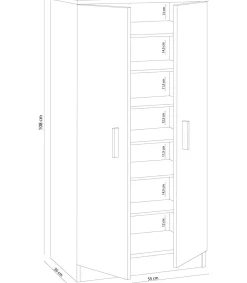 Armario multiusos 2 puertas Sfera en roble canadian 55 cm(ancho) 108 cm(altura) 35 cm(fondo)