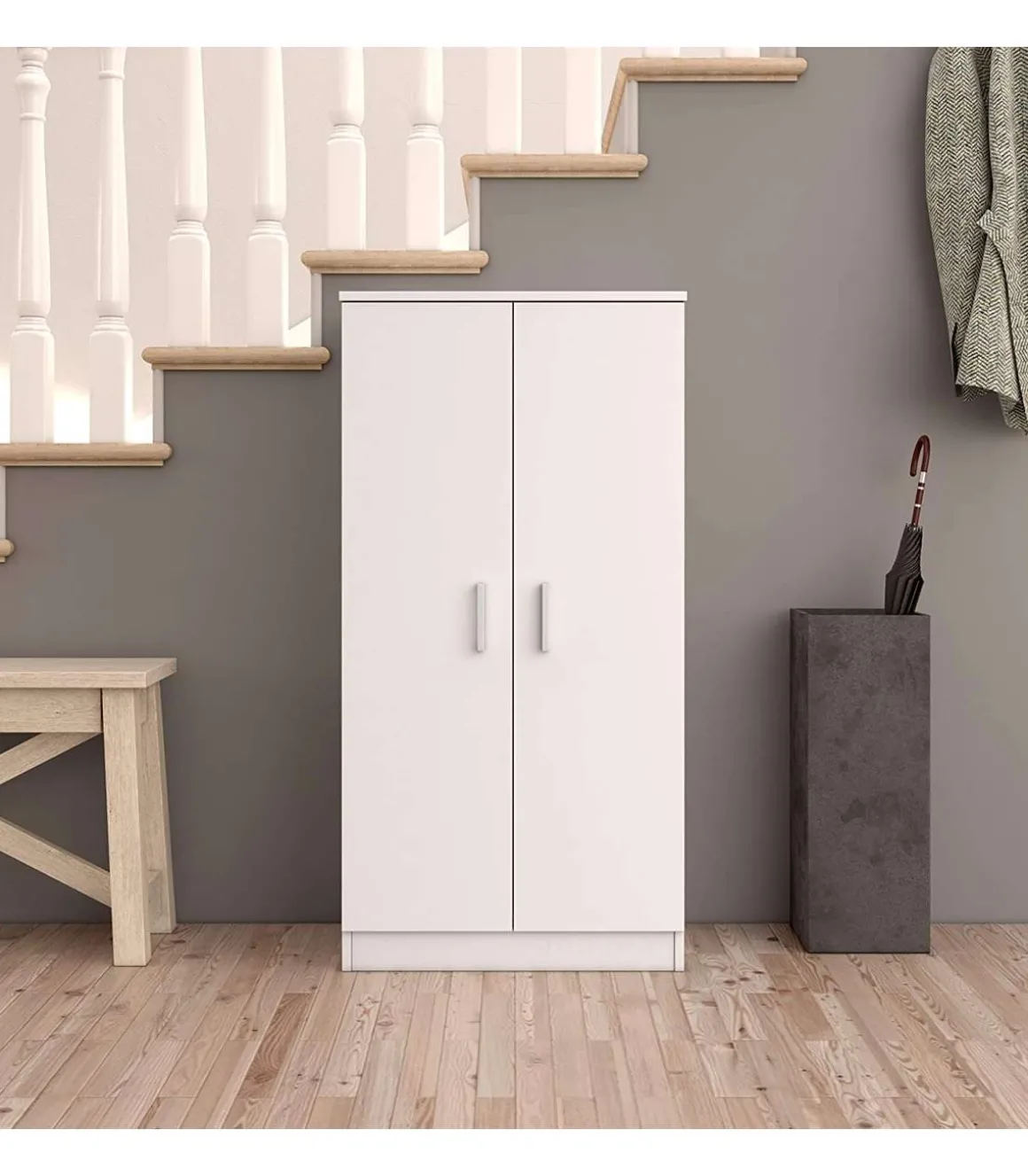 Armario multiusos 2 puertas Sfera en blanco 55 cm(ancho) 108 cm(altura) 35 cm(fondo)