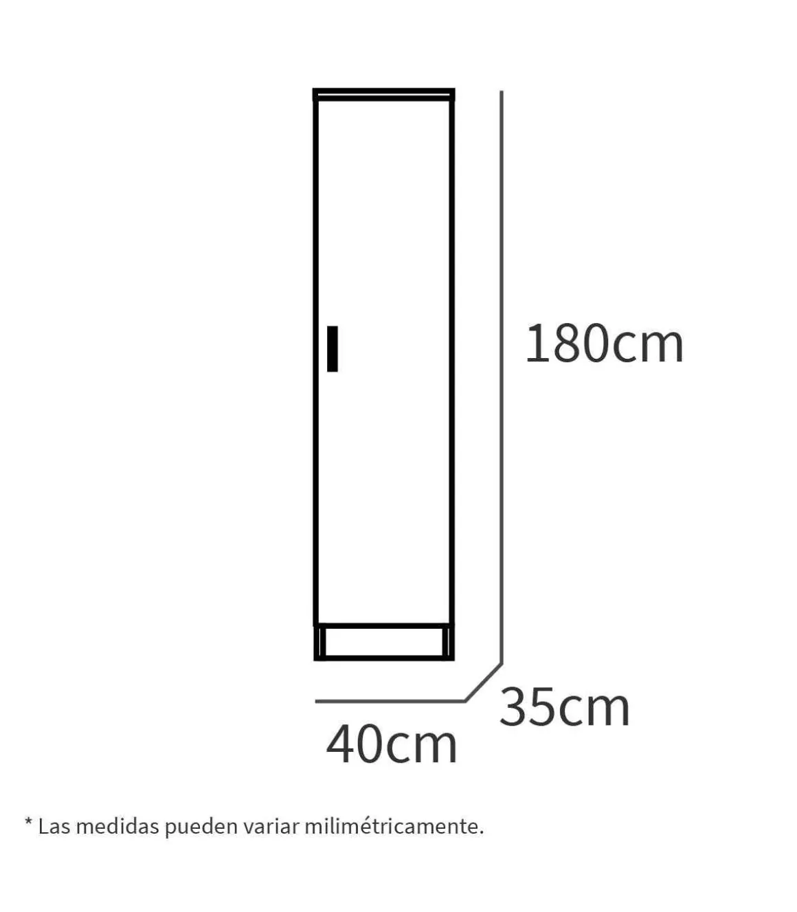 Armario multiusos Tibet acabado roble cambrian, 40 cm(ancho) 180 cm(altura) 35 cm(fondo)