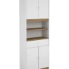 Armario multiusos tipo buffet 4 puertas acabado blanco/roble albar, 180cm(alto) 67cm(ancho) 31cm(largo)