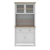 Armario multiusos tipo buffet 4 puertas 2 cajones Miguel acabado blanco/roble, 180.5cm(alto) 90cm(ancho) 40cm(largo)
