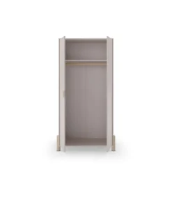 Armario 2 puertas abatible Emma acabado crema/cera blanca, 92.8cm(Ancho) 45cm(Fondo) 180cm(Alto