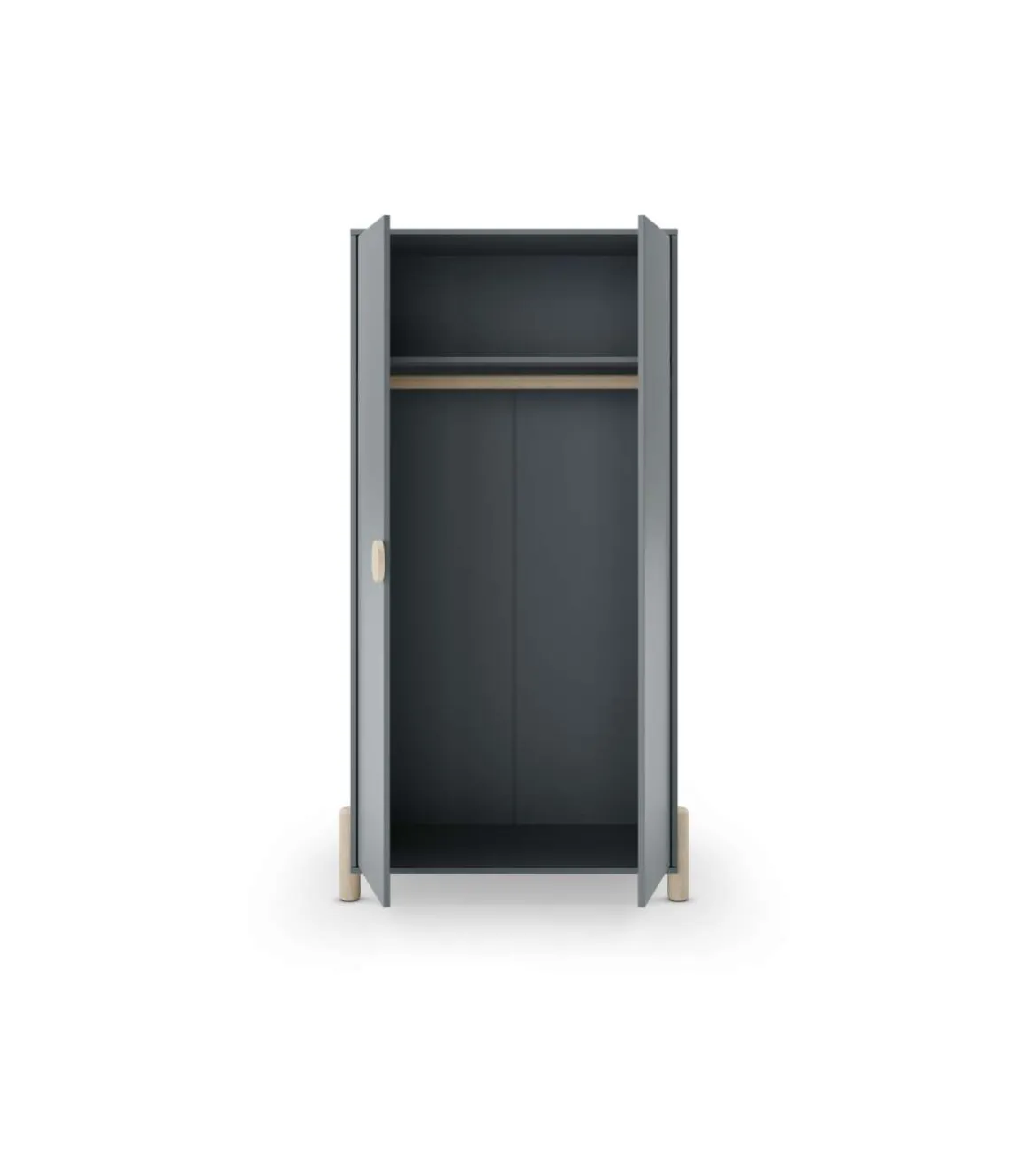 Armario 2 puertas abatible Emma acabado verde kaki/cera blanca, 92.8cm(Ancho) 45cm(Fondo) 180cm(Alto