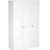 Armario 3 puertas abatibles acabado blanco, 200 cm(alto)128,2 cm(ancho)52 cm(fondo)
