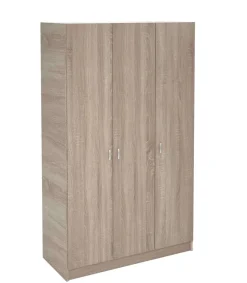 Armario 3 puertas abatibles acabado roble cortez/blanco, 200 cm(alto)128,2 cm(ancho)52 cm(fondo)