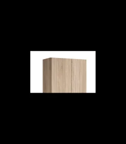 Armario 4 puertas abatibles 2 cajones acabado roble cambrian, 197cm(alto) 197cm(ancho) 51cm(fondo)