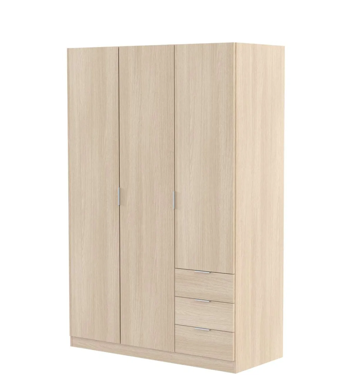 Armario 3 puertas abatibles 3 cajones acabado roble. 180cm(alto). 121cm(ancho). 52cm(fondo).
