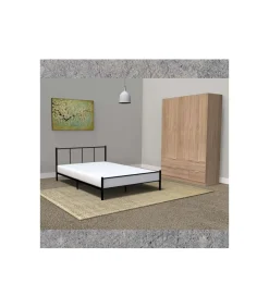 Armario 3 puertas abatibles 4 cajones acabado roble. 200cm(alto). 135cm(ancho). 52cm(fondo).