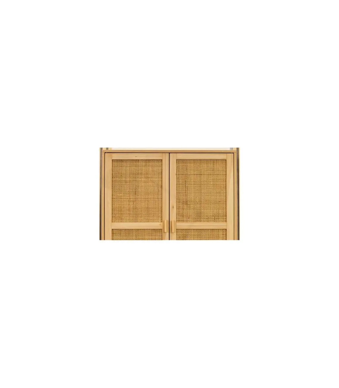 Armario 2 puertas abatibles Decor acabado pino/rattan, 110cm(alto) 80cm(ancho) 40cm(fondo)