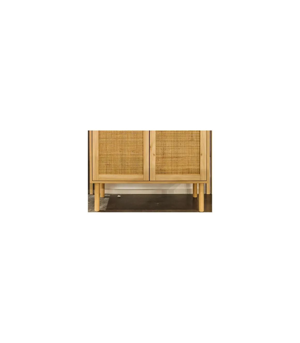 Armario 2 puertas abatibles Decor acabado pino/rattan, 110cm(alto) 80cm(ancho) 40cm(fondo)