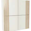 Armario 2 puertas correderas acabado blanco/roble 200 cm(alto)180 cm(ancho)60 cm(fondo)