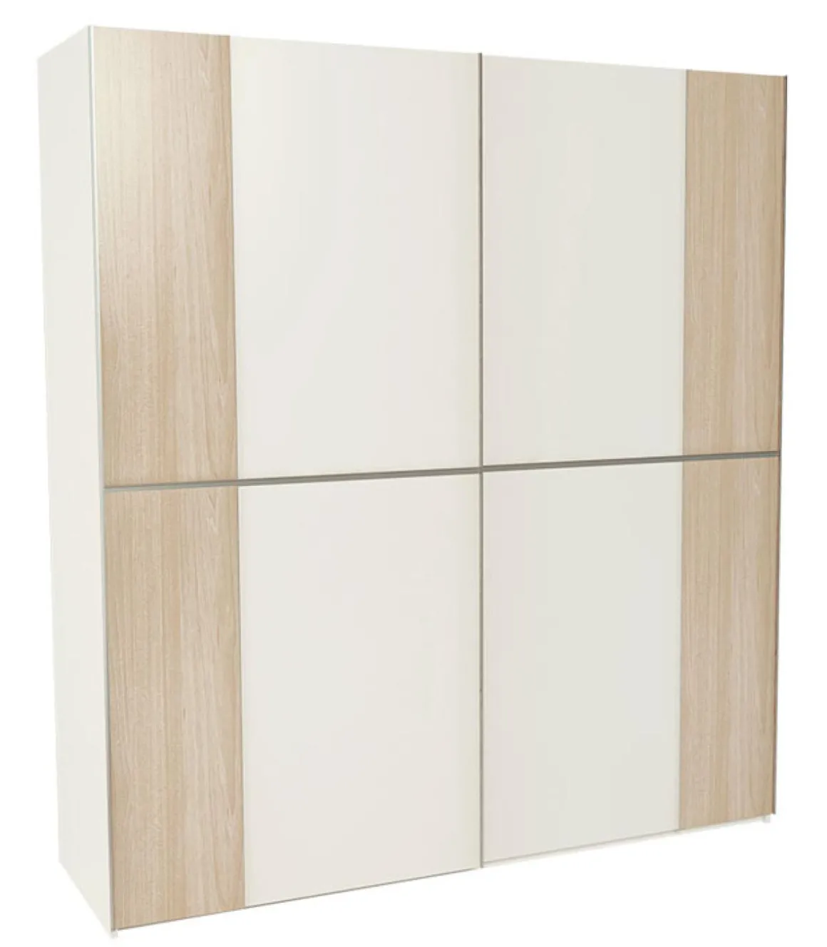 Armario 2 puertas correderas acabado blanco/roble 200 cm(alto)180 cm(ancho)60 cm(fondo)