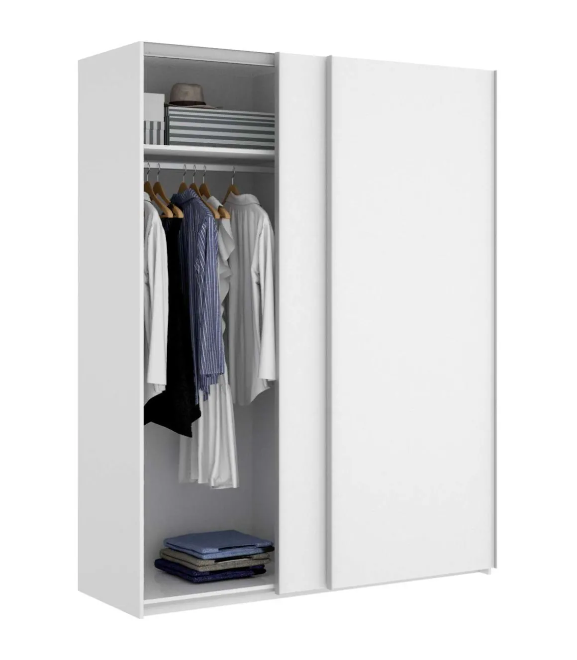 Armario puertas correderas Connor acabado blanco 204 cm(alto)120 cm(ancho)65 cm(largo