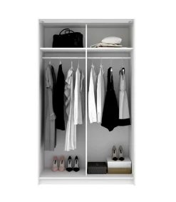 Armario puertas correderas Connor acabado blanco 204 cm(alto)120 cm(ancho)65 cm(largo