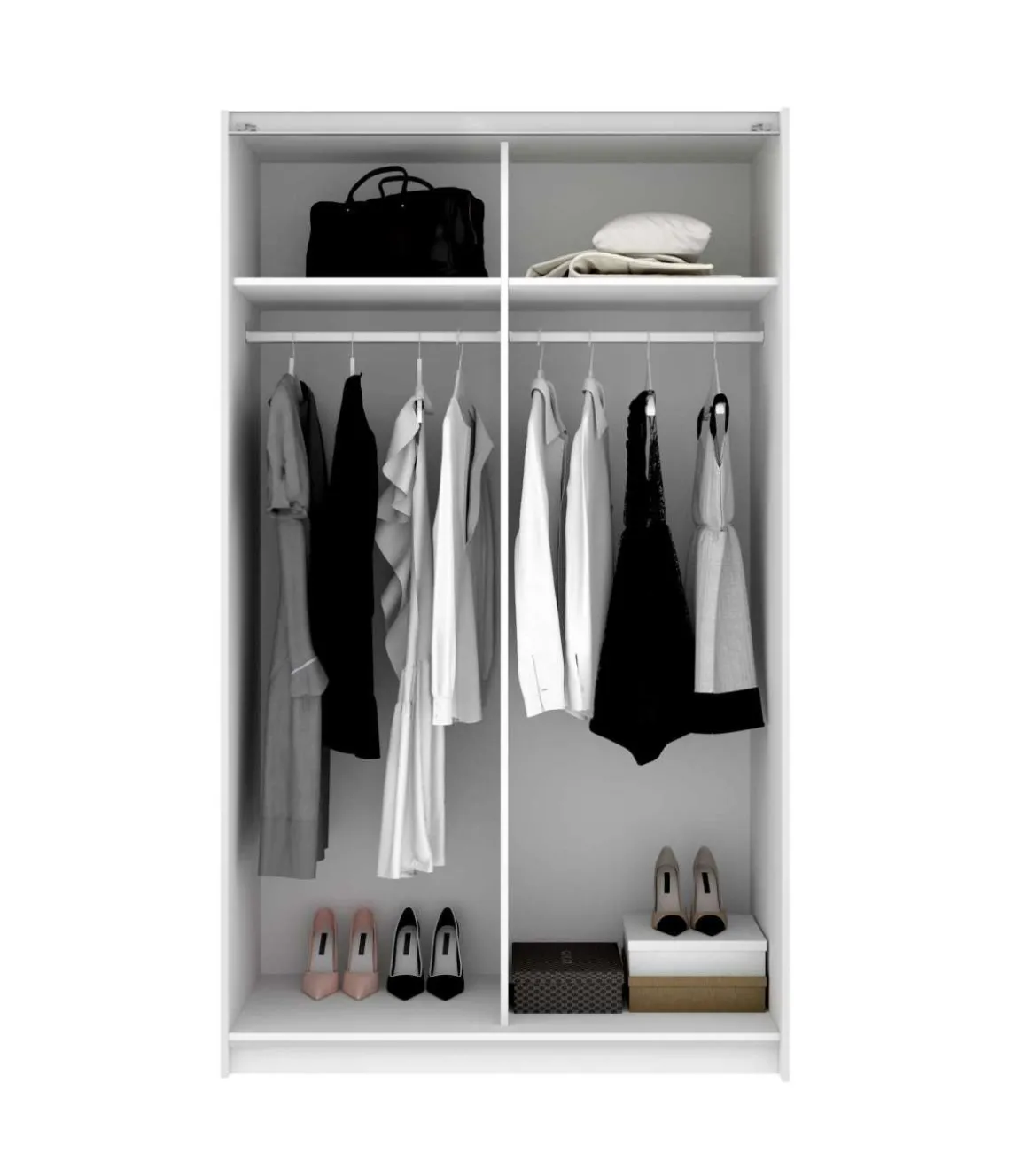 Armario puertas correderas Connor acabado blanco 204 cm(alto)120 cm(ancho)65 cm(largo