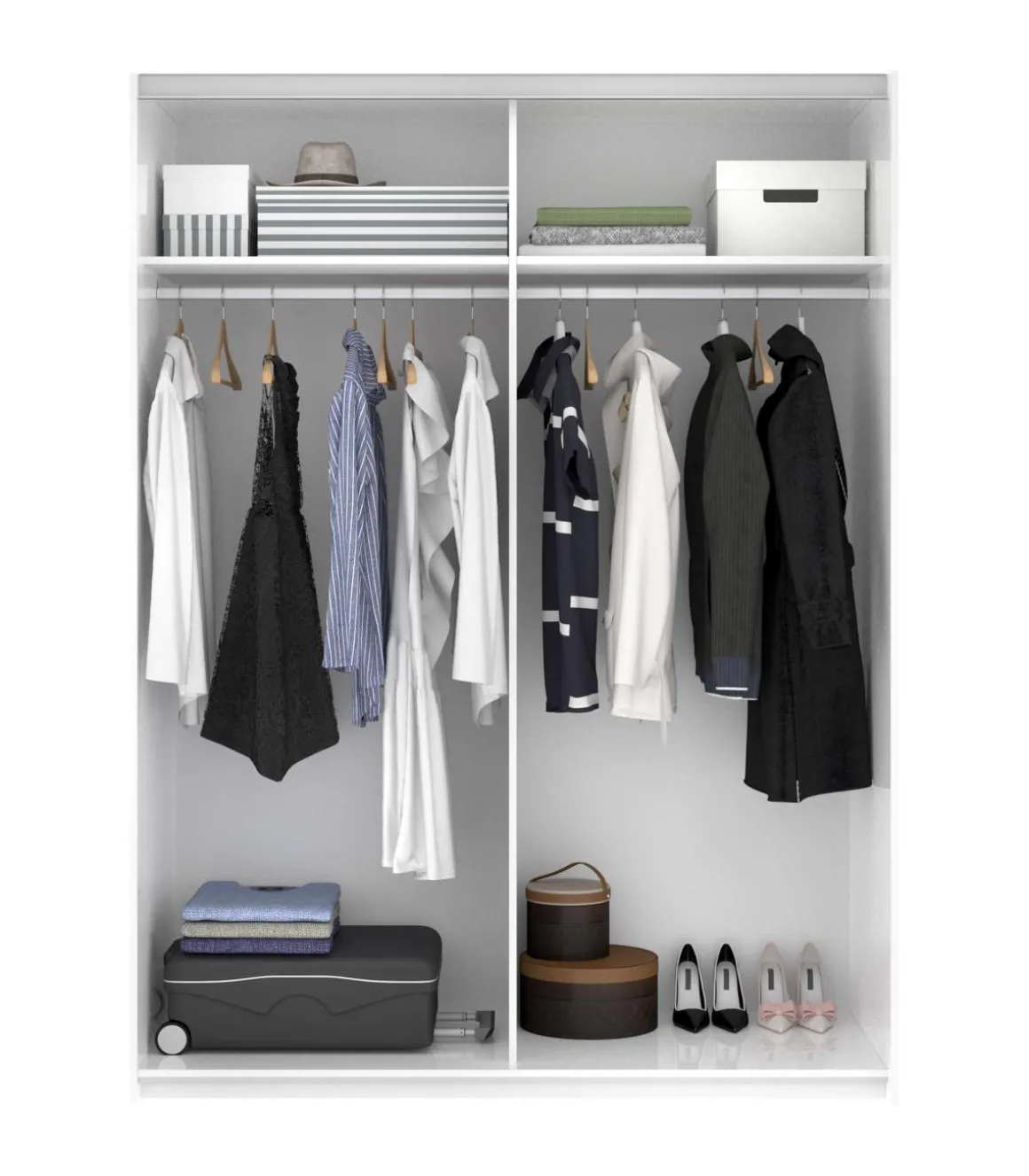 Armario puertas correderas Lupión acabado blanco 204 cm(alto)150 cm(ancho)65 cm(largo