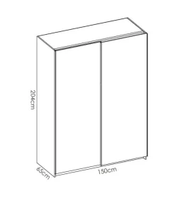 Armario puertas correderas Lupión acabado blanco 204 cm(alto)150 cm(ancho)65 cm(largo