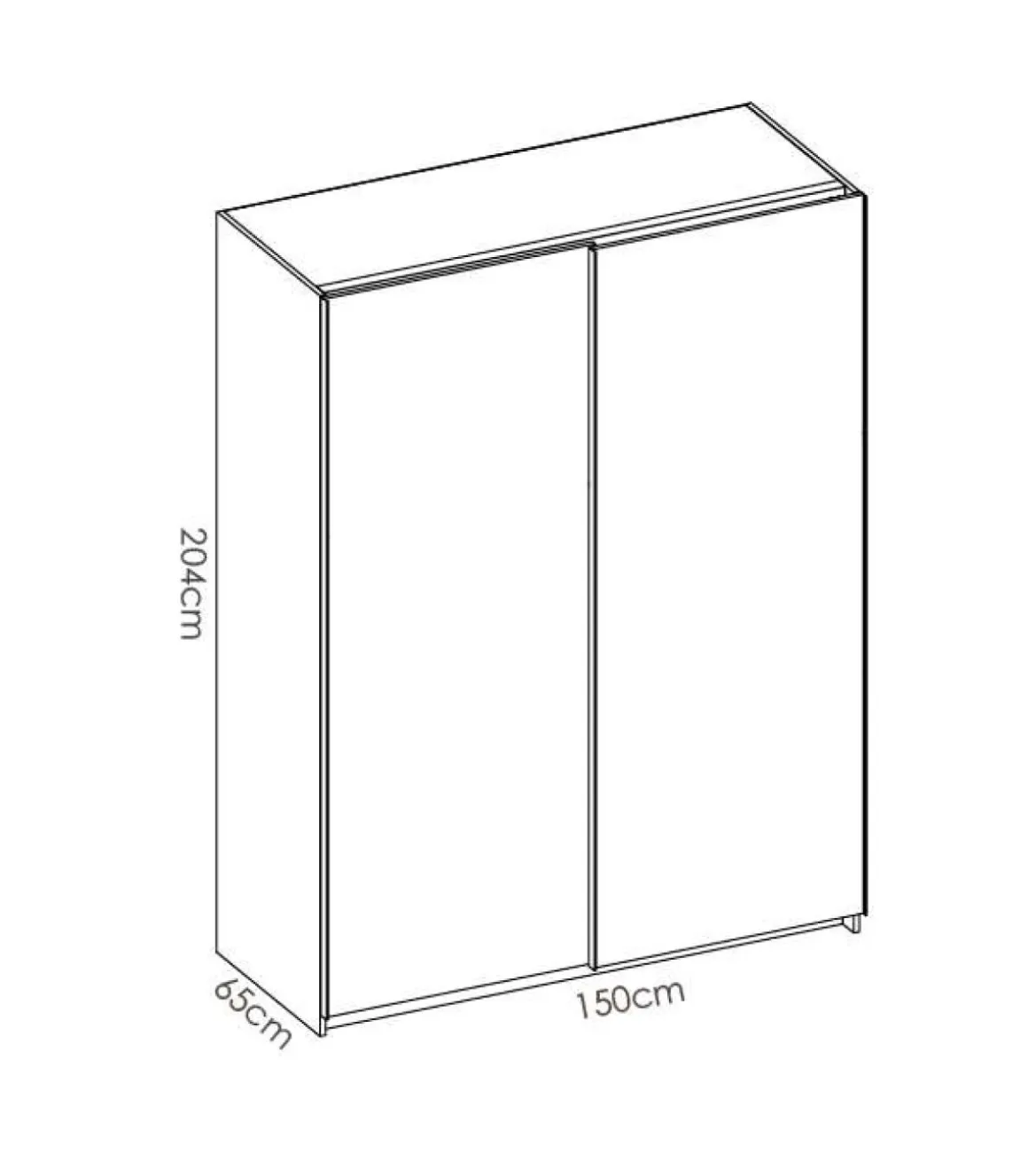 Armario puertas correderas Lupión acabado blanco 204 cm(alto)150 cm(ancho)65 cm(largo