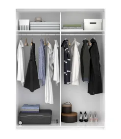 Armario 2 puertas correderas Lupión acabado blanco 204 cm(alto)180 cm(ancho)65 cm(largo)