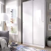 Armario puertas correderas Lupión en blanco brillo. Ancho 100 x fondo 50 x alto 204 cm.