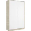 Armario puertas correderas Lupión en blanco brillo - natural. 204 cm(alto)120 cm(ancho)50 cm(largo)