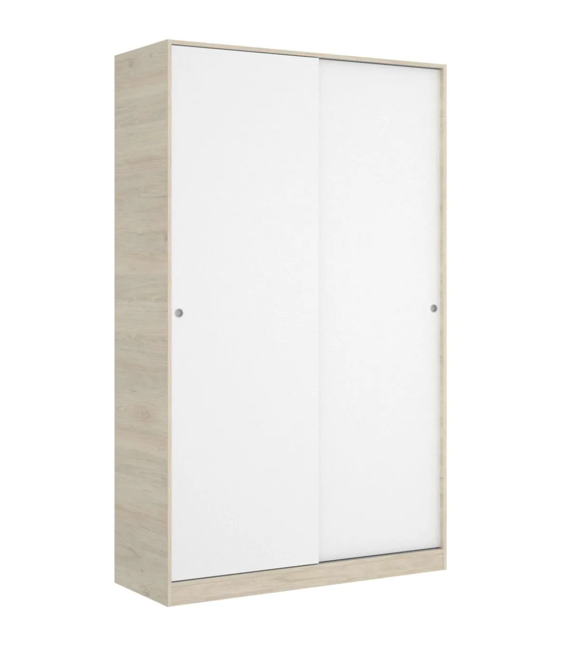Armario puertas correderas Lupión en blanco brillo - natural. 204 cm(alto)120 cm(ancho)50 cm(largo)