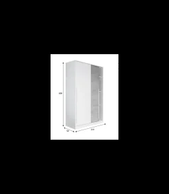 Armario ropero Arieta puertas correderas blanco artik y cemento. 200cm(alto) 120cm(ancho) 50cm(fondo).