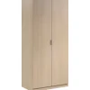 Armario ropero Aroa puertas abatibles acabado roble. 180 cm (alto). 81,5 cm (ancho). 52 cm (fondo).