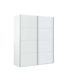 Armario ropero Cuya con dos puertas correderas acabado en blanco, 200cm(alto) 150cm(ancho) 60cm(largo)