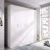Armario ropero en blanco 4 puertas abatibles Huesa 215 cm(alto)200 cm(ancho)52 cm(fondo)