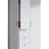 Armario ropero Moleo en acabado blanco de 3 puertas y 3 cajones. 117 cm (ancho), 203 cm (altura), 52 cm(fondo)