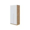 Armario ropero Nuria 2 puertas abatibles acabado blanco artik y roble 200 cm(alto) 90 cm(ancho) 52 cm(fondo)