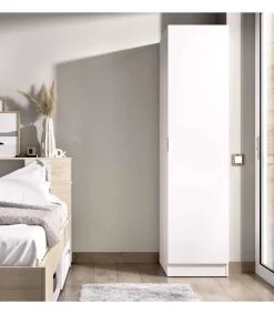 Armario ropero 1 puerta Jaen en acabado Blanco 40.5 cm(ancho) 184 cm(altura) 52 cm(fondo)