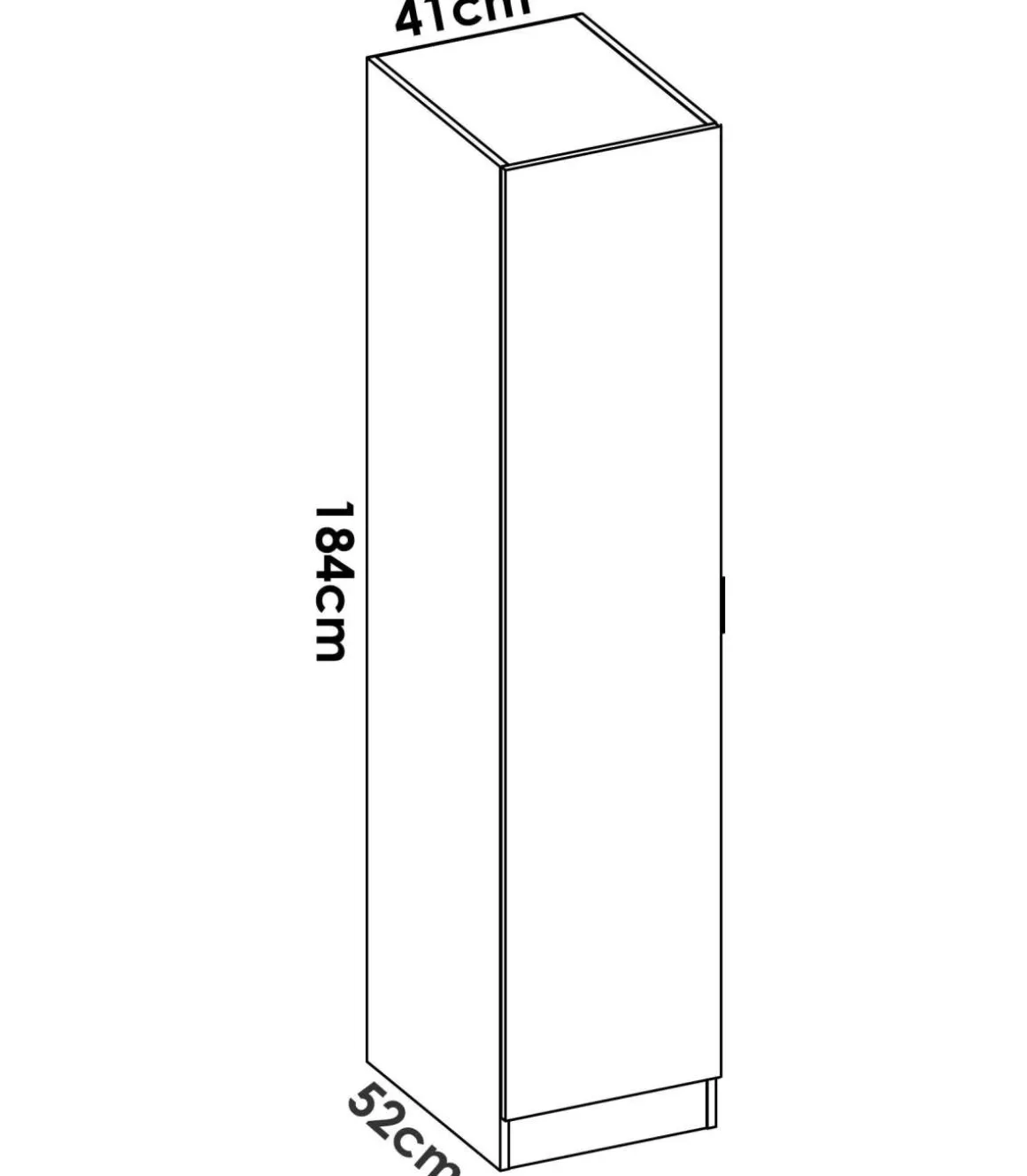 Armario ropero 1 puerta Jaen en acabado Blanco 40.5 cm(ancho) 184 cm(altura) 52 cm(fondo)