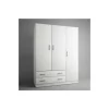 Armario ropero 3 puertas abatibles 2 cajones Lorena acabado blanco, 196cm(alto) 150cm(ancho) 50cm(largo)